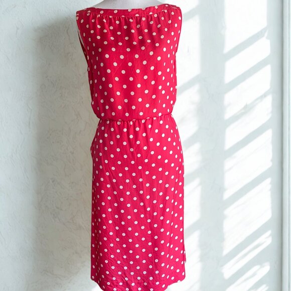 JOSEPH 100% Silk Pink Polka Dot Dress - 2000s vintage - Picture 1 of 4